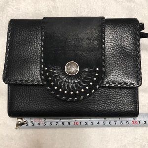 Brighton pebbled black leather /suede organizer.